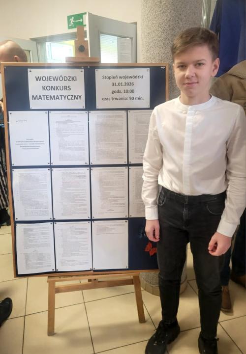 Uczeń Szkoły Podstawowej w Pyzdrach Finalistą Wojewódzkiego Konkursu Matematycznego