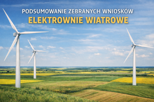 Zakończenie etapu zbierania wniosków do projektu miejscowego zagospodarowania przestrzennego dla lokalizacji elektrowni wiatrowych